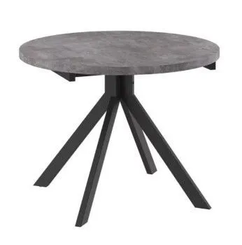 Стол круглый раздвижной TRIO-100 (ДЫМЧАТАЯ КЕРАМИКА/ЧЕРНЫЙ)