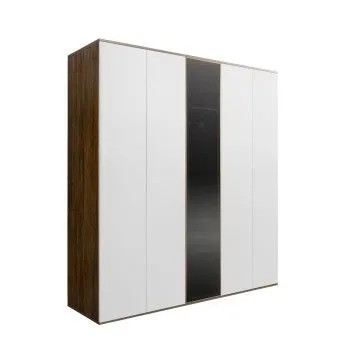 Шкаф 5-ти дв. Bogemia Woodline Air (Белый/Золото) БМШ2/5(1)