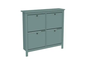 Обувница Сага с 4 откидными ящиками 113х108 темно-бирюзовая