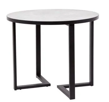 Стол круглый Лофт Зиг-Заг (ЛДСП 32 мм /Мрамор сетте 1468/ кромка чёрная)