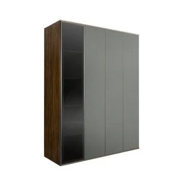 Шкаф 4-х дв. Bogemia Woodline Air (Серый/Серебро) БМШ2/4(1)