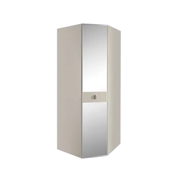 Шкаф угловой с зеркалом Римини СОЛО (Слоновая кость/Серебро) РМШУ1/1(s)