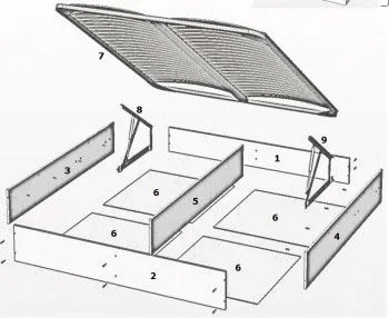 Ящик с подъемным механизмом Фелисия 160x200 см бежевый