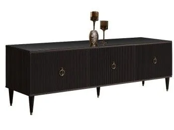 Тумба под телевизор (3 двери) Римини СОЛО (Орех империя/Золото) РМТ-2(s)