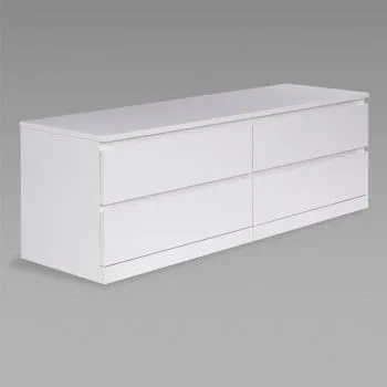 Комод Варма Прайм, 4 ящика, горизонтальный, 160х54х48 см, эмаль, белый