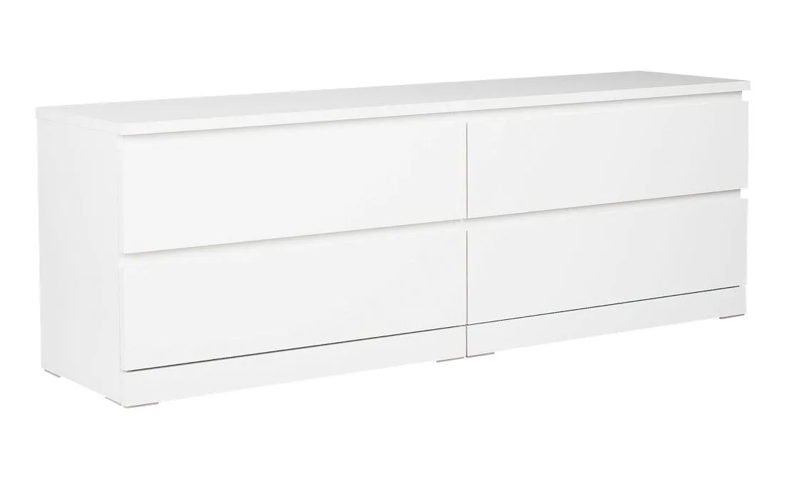 Комод Варма, 4 ящика, горизонтальный, 160х54х40 см, эмаль белая