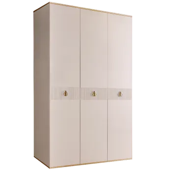 Шкаф 3-х дверный Римини СОЛО (Слоновая кость/Золото) РМШ2/3(s)