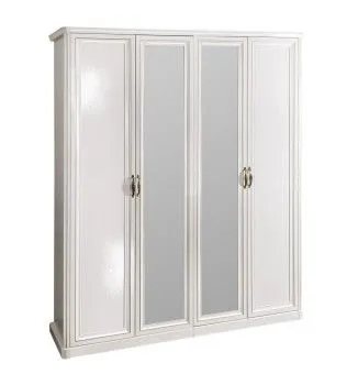 Шкаф Натали 4-дверный (2+2) с зеркалом белый глянец