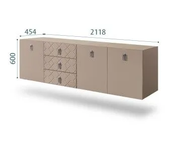 Комод 2.1м Bogemia Fly Farfalle (Мокка) (Novabuk/Хром) БМКМ-5