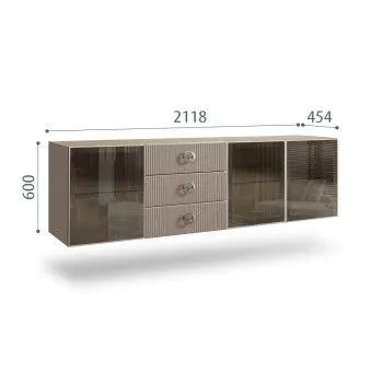 Комод 2.1м Bogemia Fly Fi (Мокка) (Novabuk/Хром) БМКМ-5[5]