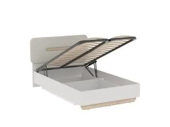 Кровать 1200 со светлой мягкой вставкой и подъемным механизмом, Аврора (1356*2063*1049) Дуб Мария/Кашемир