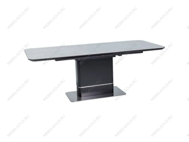 Стол обеденный Signal PALLAS Ceramic 160 раскладной (серый мрамор/черный матовый) | изображение 2