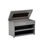 Обувница Патриция (Серый ясень / ткань V 19, каретная стяжка) | изображение 2