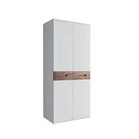 Шкаф 2-х дверный Bogemia Wood Wo (Белый/Хром) БМШ2/2(Wo)