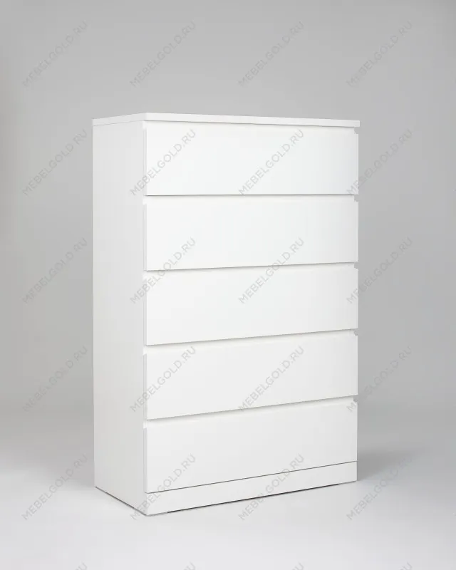 Комод ВАРМА, 5 ящиков, 80х123х40 см, эмаль белая | изображение 8
