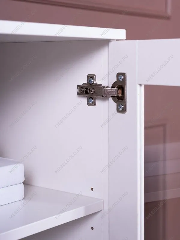 Тумба Сириус, 2 двери со стеклом и 3 ящика, 117х41х95 см, белая | изображение 4