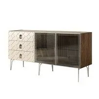 Комод 1.6м Bogemia Woodline Fa (Слоновая кость) (Novabuk/Хром) БМКМ-4[5]