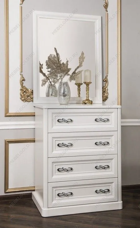 Комод Мишель 4 ящ. узкий белый матовый | изображение 2