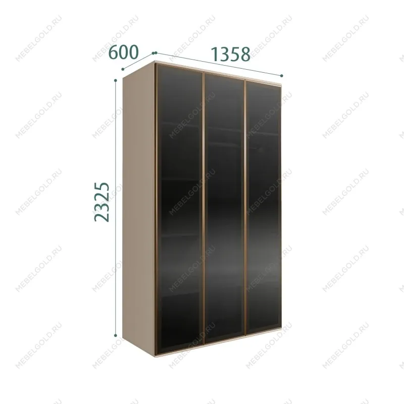 Шкаф 3-х дверный Bogemia Air (Ваниль/Золото) БМШ2/3(3)