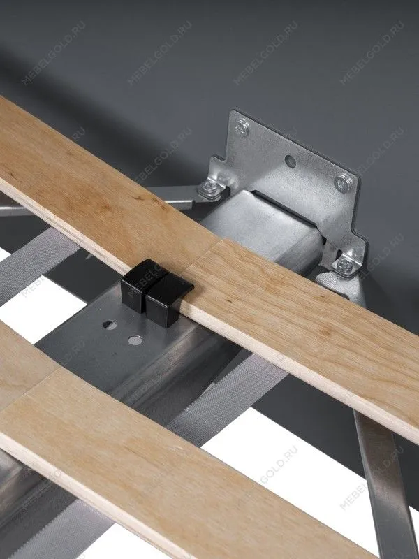 Кровать двуспальная Сага, 160х200 см, серая | изображение 4