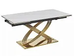 Стол обеденный Signal HERMES II 160 (эффект белого мрамора/золотой) | изображение 3