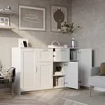 Тумба Сириус, 4 двери и 2 ящика, 156х41х95 см, белая | изображение 4