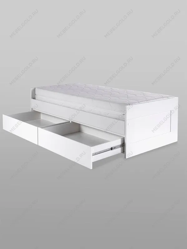 Кровать раздвижная Сириус, с ящиками, 80х200/160х200 см, белая | изображение 12