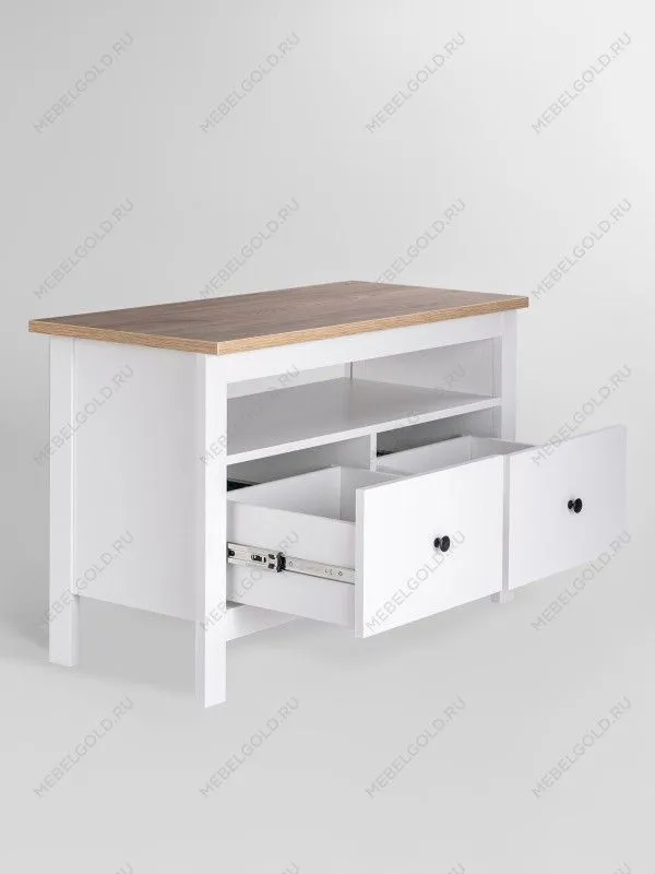 Тумба Сага, 2 ящика, 91х42х63 см, белая/ясень | изображение 10