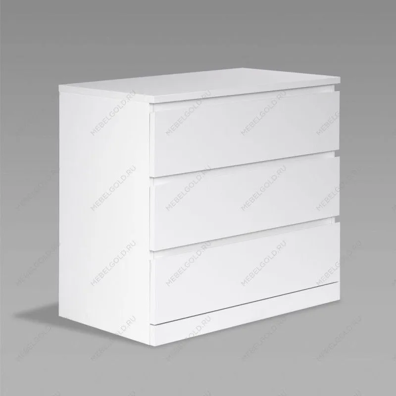 Комод Варма Прайм, 3 ящика, 80х77х48 см, эмаль, белый
