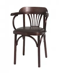 Стул Венский Михаэль мягкий (темный тон, экокожа коричневая)