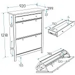Обувница Сага с 2 откидными ящиками 92х122 серая-ясень | изображение 5