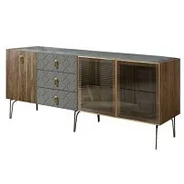 Комод 2.1м Bogemia Woodline Wood Fa (Серый) (Novabuk/Золото) БМКМ-5[5][10]