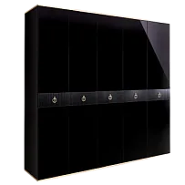 Шкаф 5-ти дверный Римини СОЛО (Черный/Серебро) РМШ2/5(s)