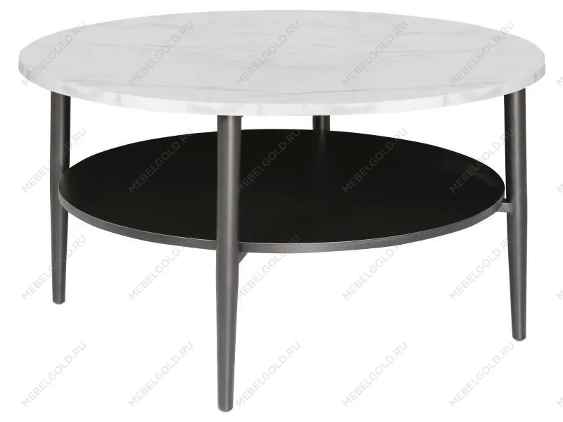 Стол журнальный Signal ELLA A (эффект белого мрамора/черный) 80/45