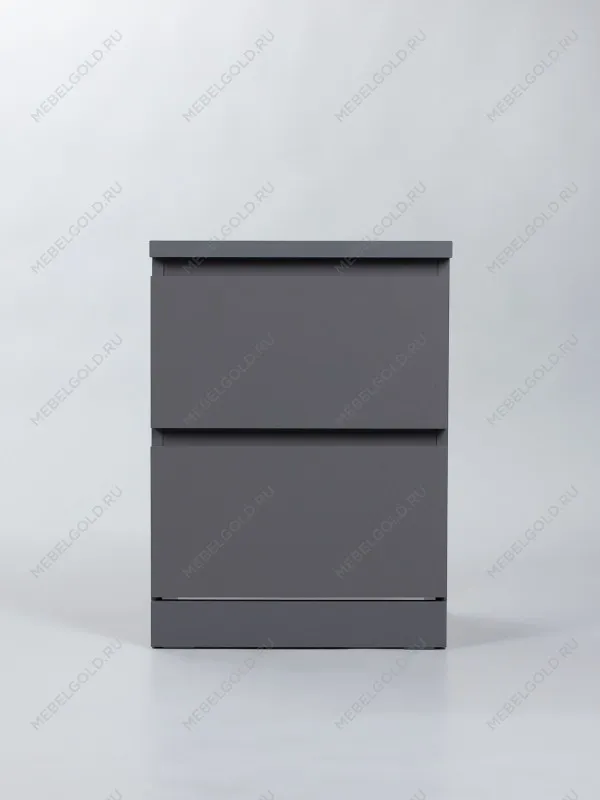 Тумба прикроватная Варма, 2 ящика, 40х55х40 см, эмаль серая | изображение 8