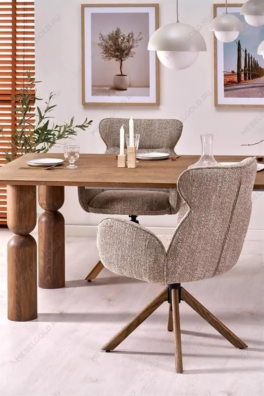 Стул кухонный Halmar K585 поворотный (темно-бежевый/дуб натуральный) | изображение 12