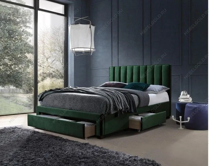 Кровать Halmar GRACE (темно-зеленый) 140/200