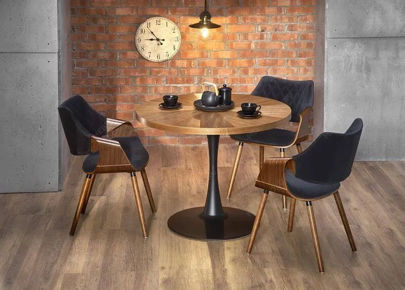 Стол обеденный Halmar CARMELO (орех/черный) | изображение 4