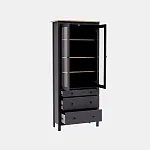 САГА шкаф с витриной 90 МОРУ серый/ясень | изображение 1