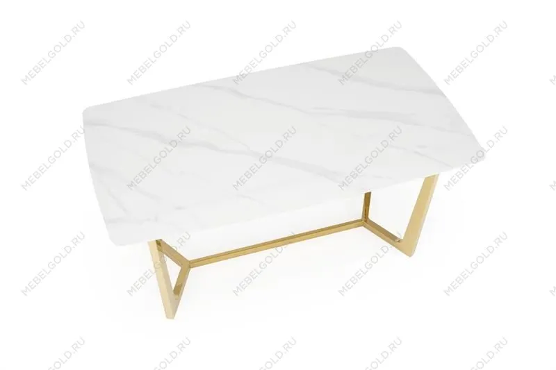 Стол обеденный Halmar CLEMENTE 160 (белый мрамор/золотой) | изображение 4