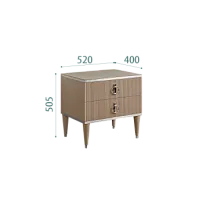 Тумба прикроватная 2 ящика Римини СОЛО (Мокка/Серебро) РМТП-2(s)