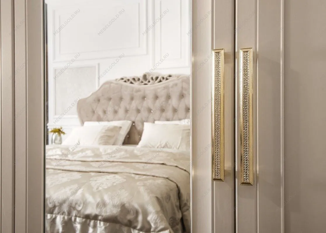 Шкаф Мокко 3-дверный с зеркалом бежевый | изображение 2