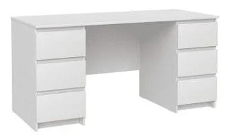 Стол письменный Кастор, 6 ящиков, 151х65х75 см, белый