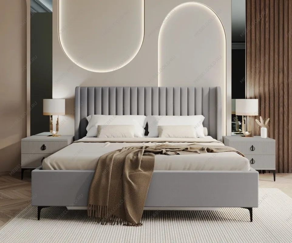 Кровать Стелла 180х200 светло серый камень | изображение 2