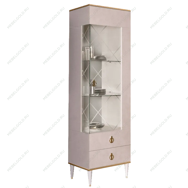 Витрина 1-ств. Римини (Латте/Золото) (Правая) РМВ1-1С