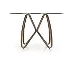 Стол обеденный Halmar LUNGO (коричневый/античное золото) | изображение 2