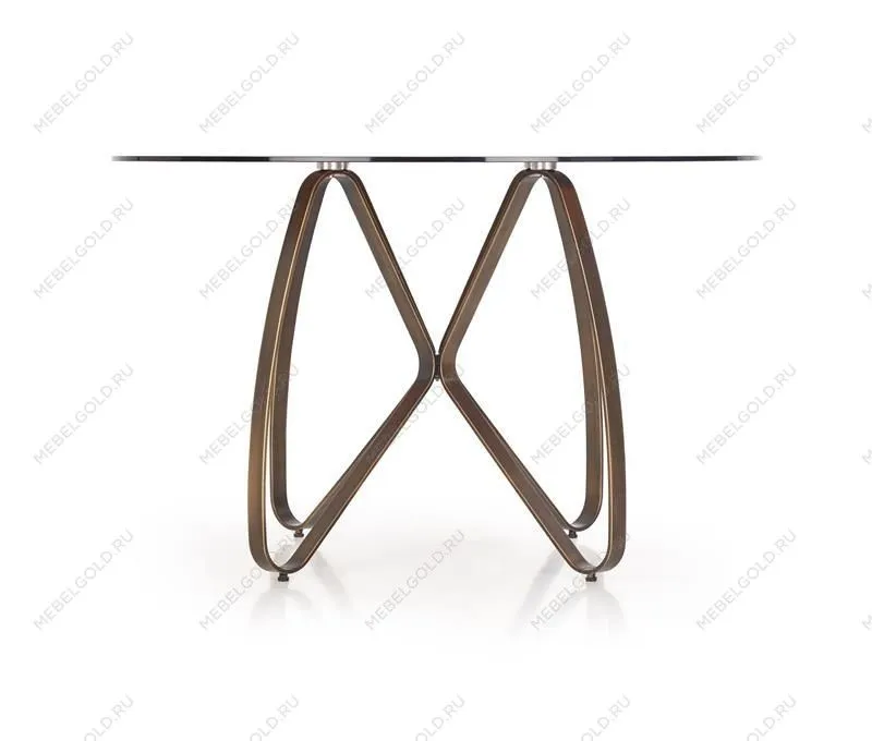 Стол обеденный Halmar LUNGO (коричневый/античное золото) | изображение 2