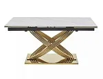 Стол обеденный Signal HERMES II 160 (эффект белого мрамора/золотой) | изображение 2