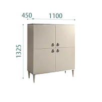 Пенал 4 двери Римини (Ваниль/Серебро) РМП-3