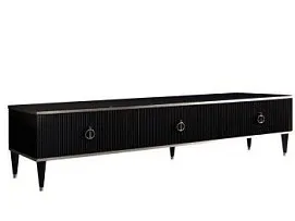 Тумба под телевизор 3 ящика Римини СОЛО (Черный/Серебро) РМТ-4(s)[10]